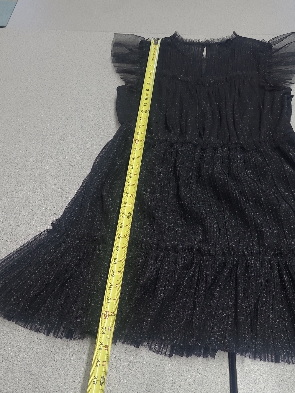 AllSaints Black Sparkle Tiered Tulle Dress Size 8 - Picture 5 of 13